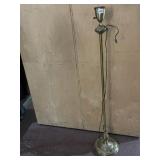 BRASS FLOOR LAMP, TRADITIONAL COLUMN FORM, ROUND