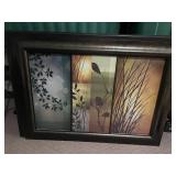 CONTEMPORARY FLORAL ART, MULTI-PANEL PRINT, DARK