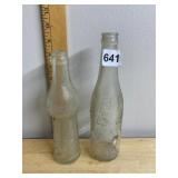 VTG SODA BOTTLES, SMILE AND PEPSI-COLA, CLEAR