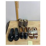 TORY BURCH LEATHER LOAFERS W/ GOLD-TONE STUDS,