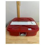 RED PLASTIC 3-IN-1 ORNAMENT ORGANIZER STORAGE BIN