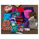 ASSORTED TEXTILES, VARIOUS PATTERNS, PRINTS, AND
