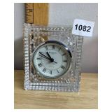 WATERFORD CRYSTAL MANTEL CLOCK, SQUARE FORM,