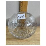 ROGASKA CRYSTAL BOWL, SPHERICAL FORM, DIAMOND CUT