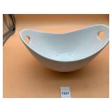 HB PORCELAIN SERVING BOWL, WHITE GLAZE, OVAL FORM