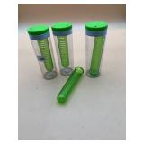 PLASTIC INFUSER BOTTLES, GREEN LIDS AND INTERNAL