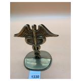 PENCO BRASS CADUCEUS BOOKENDS, MEDICAL THEME,