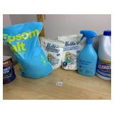 ASSORTED HOUSEHOLD CLEANERS, EPSOM SALT, MAXWELL