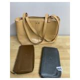 TAN LEATHER TOTE BAG, MADE IN ITALY, TWO METALLIC