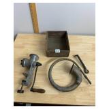 VTG KEYSTONE NO. 20 MEAT GRINDER, BRASS BUGLE