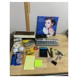 OFFICE SUPPLIES, AUDREY HEPBURN PRINT, CLAMPS,