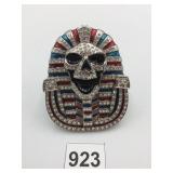 SKULL PHARAOH BELT BUCKLE, METAL CONSTRUCTION,