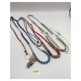 ASSORTED BEADED NECKLACES, MULTI-STRAND, WOOD,