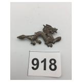 SILVER-TONE DRAGON BROOCH, DETAILED SCALED