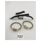 TIMEX AND ACQUA QUARTZ WRISTWATCHES, GOLD-TONE