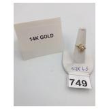 14K GOLD CLUSTER RING, CLEAR STONES, BYPASS