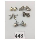 SILVER-TONE METAL COSTUME JEWELRY, FAUX PEARL