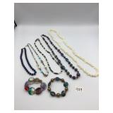 COSTUME JEWELRY, INCL ASSORTED BEADED NECKLACES,