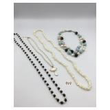COSTUME JEWELRY NECKLACES, INCL CHIP BEAD STRAND,