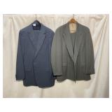ALEXANDER SHIELDS STRIPED SUIT, GREY, SIZE XL 44,