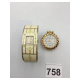 SHEFFIELD HINGED CUFF WATCH, FLORAL MOTIF, M.J.