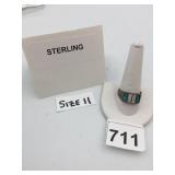 STERLING SILVER RING, INLAY DESIGN, TURQUOISE AND