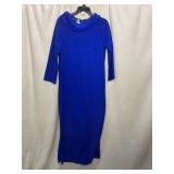 DANVILLE LOUNGEWEAR MAXI DRESS, ROYAL BLUE, COWL