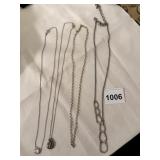 FOUR STERLING NECKLACES, 1 MONTANA SILVERSMITHS
