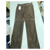 ANN TAYLOR LEATHER PANTS, BROWN SUEDE, WIDE LEG,