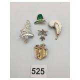 VTG COSTUME JEWELRY BROOCHES, MONET SILVER-TONE