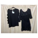 ANNE KLEIN BLACK CUT-OUT SLEEVE TOP, WHITE HOUSE