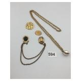 COSTUME JEWELRY ASSORTMENT, CAMEO GUARD PIN,