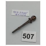 BOYARIAN 925 SILVER & 18K GOLD BROOCH, STYLIZED