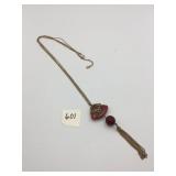 LUCKY BRAND PENDANT NECKLACE, BRASS-TONE CHAIN,