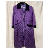 BILL BLASS QUILTED COAT, PURPLE NYLON SHELL,