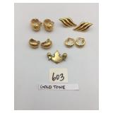 GOLD-TONE EARRINGS, ASSORTED STYLES, CLIP-ON