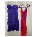 BADGLEY MISCHKA COLLECTION PURPLE STRAPLESS DRESS