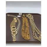 METAL COSTUME JEWELRY, LINK BELT W/ CIRCLE