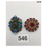 METAL COSTUME BROOCHES, PR, ONE STAMPED AUSTRIA