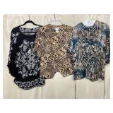 ASSORTED TOPS, INCLUDES CATHY CHE ANIMAL PRINT
