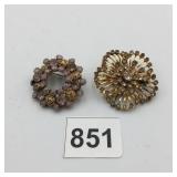 METAL-TONE BROOCHES, RHINESTONE AND FAUX STONE