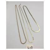 GOLD-TONE NECKLACES, INCLUDES ROPE CHAIN,