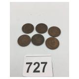US INDIAN HEAD CENTS, MIXED DATES, CIRCULATED.