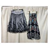 BEVERLY & MONIKA GREY TULLE SKIRT W/ APPLIQUE,