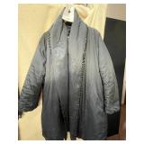 TOP-IN PARIS BLACK COAT, SHAWL COLLAR, BEADED