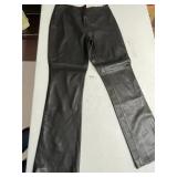 ELLE TAHARI BLACK LEATHER PANTS, SIDE ZIP