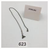 STERLING SILVER NECKLACE, MARCASITE ACCENTS,