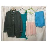D&CO FLEECE JACKET, GREEN, PLUS DRESSES AND