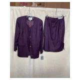 AMANDA SMITH PETITES PURPLE PURE WOOL BLAZER AND
