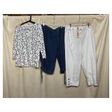 CHARTER CLUB BIRD PRINT TOP, KAREN SCOTT DENIM